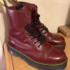 Dr. Martens Jadon Smooth Burgundy Platform Boots Men’s US Size 10 / Women’s 11